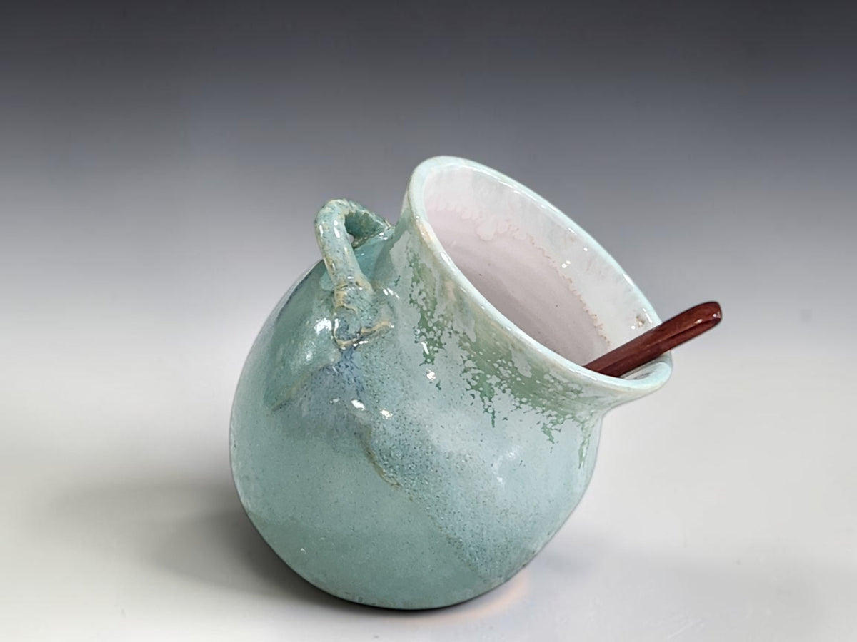 Buxton Pottery green salt pig handmade in Melbourne, Australia