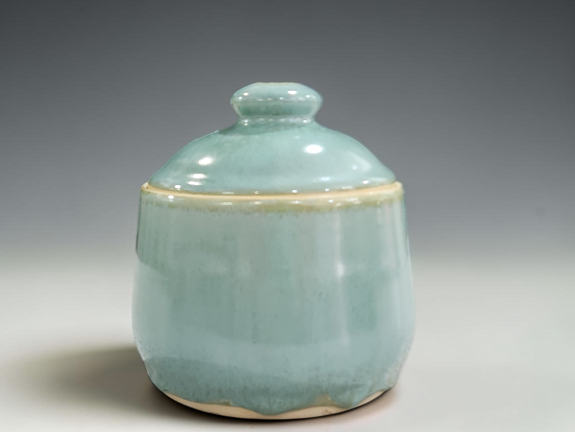 Handmade ceramic sugar bowl with matching lid, crafted by Buxton Pottery in Melbourne Australia
