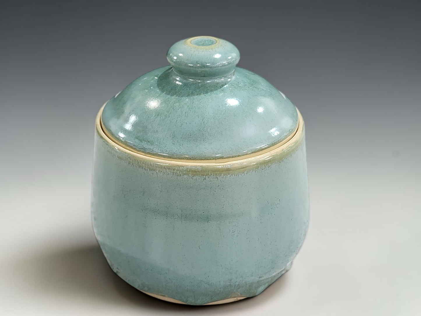 Australian handmade ceramic sugar bowl with lid for kitchen bench or coffee station