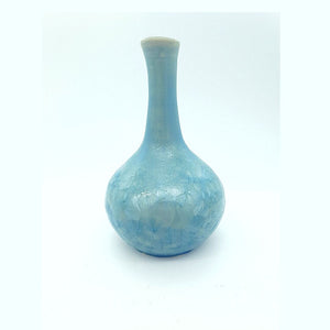 Handmade porcelain pottery bud vase -Small Blue ceramic vase - Ceramic crystalline glaze small vase - decorative pottery - display flowers