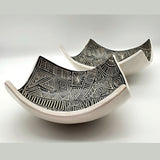 Hand-made ceramic bowls - carved pottery display plates/ bowls - serving or centrepiece - beautiful unique gift - home decor