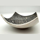 Hand-made ceramic bowls - carved pottery display plates/ bowls - serving or centrepiece - beautiful unique gift - home decor