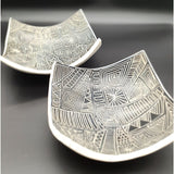 Hand-made ceramic bowls - carved pottery display plates/ bowls - serving or centrepiece - beautiful unique gift - home decor