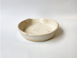 Ceramic Spoon rest - Handmade pottery -speckle buttermilk glaze - handmade ceramic spatula holder- kitchen accessory