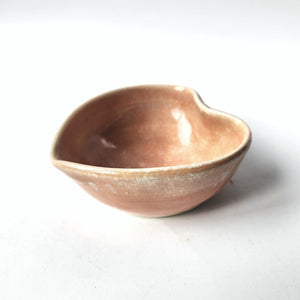 Small pottery bowl - Trinket dish -Heart shaped- Handmade ceramic ring dish - condiment bowl