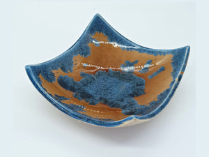 Hand made Ceramic platter - Porcelain pottery Crystalline glaze centre piece small - Coffee table display