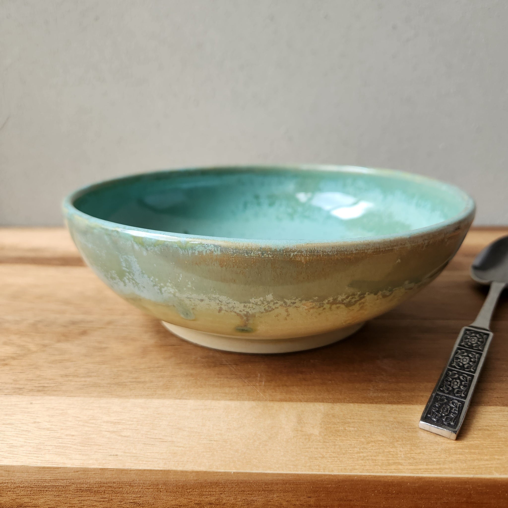 Handmade ceramic Bowl - Stoneware pottery shallow bowl suitable for pasta,cereal.desert, soup - All Australian pottery