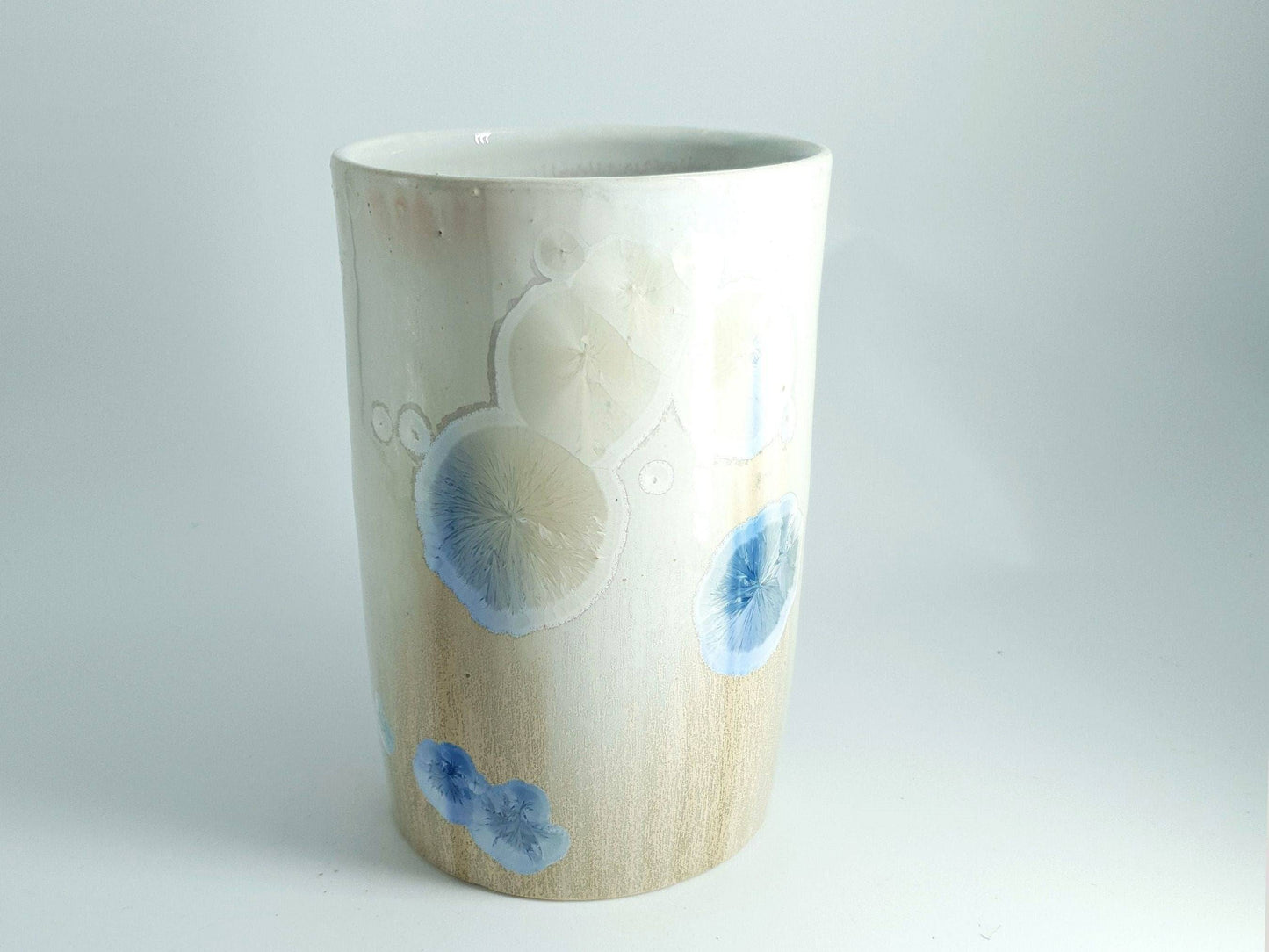 Unique Australian-made ceramic vase with crystal blooms