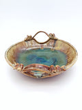 Handmade pottery decorative bowl - Ceramic Serving Bowl with handles - Fruit bowl - Stoneware Display