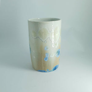 Crystalline porcelain utensil holder or flower vase
