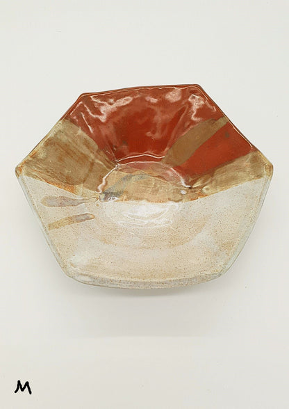 Artisan-crafted pottery serving bowl – earthy red-brown tones