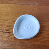 Ceramic Spoon rest - handmade pottery - white