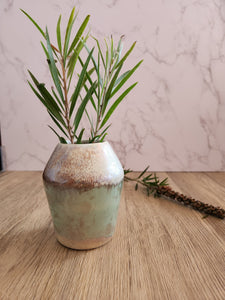 Ceramic bud Vase - Handmade small pottery vase- Stoneware vase made in Australia - Mother of pearl finish