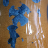 Handmade pottery vase - Crystalline glaze Ceramic Vase -Blue crystals on orange background -