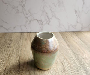 Ceramic bud Vase - Handmade small pottery vase- Stoneware vase made in Australia - Mother of pearl finish