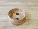 Hand-made Pottery pet bowl - Ceramic Pet water bowl with paw prints - high-sided plate for your fur baby - cat feeder.-