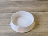 Hand-made Pottery pet bowl - Ceramic Pet water bowl with paw prints - high-sided plate for your fur baby - cat feeder.- small dog bowl