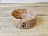 Hand-made Pottery pet bowl - Ceramic Pet water bowl with paw prints - high-sided plate for your fur baby - cat feeder.-