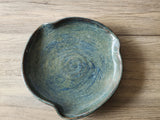 Handmade pottery Serving bowl - Medium ceramic shallow bowl with Tenmuku opal glaze - a unique gift - deep serving plate