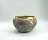 Hand made Pottery bowl - Gold trim - Crystalline glaze