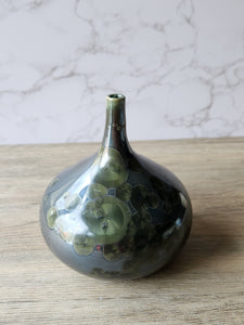 Handmade pottery vase -Blue Crystalline glaze ceramic vase - Flower vase - unique gift for her - For flower lovers.