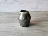 Ceramic bud Vase - Handmade small pottery vase- Porcelain crystalline vase made in Australia -Deep green mirror finish - SECOND Marked down.