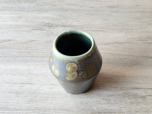 Ceramic bud Vase - Handmade small pottery vase- Porcelain crystalline vase made in Australia -Deep green mirror finish - SECOND Marked down.