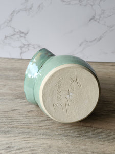 Handmade pottery green salt pig - Ceramic countertop salt container - Salt bowl - kitchen utensil - Australian pottery