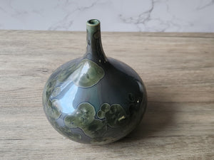 Handmade pottery vase -Blue Crystalline glaze ceramic vase - Flower vase - unique gift for her - For flower lovers.