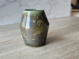 Ceramic bud Vase - Handmade small pottery vase- Porcelain crystalline vase made in Australia -Deep green mirror finish - SECOND Marked down.