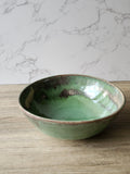 Handmade ceramic bowl- pottery fruit bowl -Ceramic serving bowl -green glaze - unique gift - Large pottery bowl