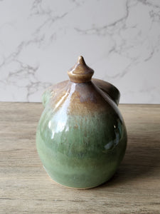 Handmade pottery green salt pig - Ceramic countertop salt container - Salt bowl - kitchen utensil - Australian pottery