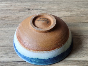 Handmade pottery serving bowl- Blue ceramic bowl - Large salad bowl - Fruit bowl - Unique display bowl - Large ramen bowl