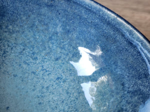 Handmade pottery serving bowl- Blue ceramic bowl - Large salad bowl - Fruit bowl - Unique display bowl - Large ramen bowl