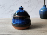 Hand-made pottery sugar bowl - Ceramic lidded container - small condiment Bowl - pottery lidded tea Jar- Storage pot