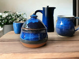 Hand-made pottery sugar bowl - Ceramic lidded container - small condiment Bowl - pottery lidded tea Jar- Storage pot