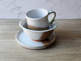 Handmade Pottery Breakfast set- 3 piece set, Ceramic Mug Bowl, Side plate, Unique gift for coffee lover, purchase as a set or separately