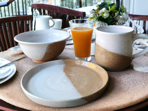 Handmade Pottery Breakfast set- 3 piece set, Ceramic Mug Bowl, Side plate, Unique gift for coffee lover, purchase as a set or separately