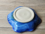 Handmade pottery Watercolour blue display plate - ceramic blue serving dish