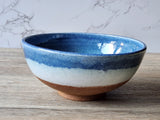 Handmade pottery serving bowl- Blue ceramic bowl - Large salad bowl - Fruit bowl - Unique display bowl - Large ramen bowl