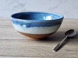 Handmade pottery serving bowl- Blue ceramic bowl - Large salad bowl - Fruit bowl - Unique display bowl - Large ramen bowl
