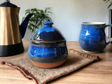 Hand-made pottery sugar bowl - Ceramic lidded container - small condiment Bowl - pottery lidded tea Jar- Storage pot