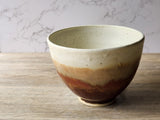 Handmade pottery bowl - deep ceramic bowl - cream and brown glaze - ceramic mixing bowl - unique gift for a cook