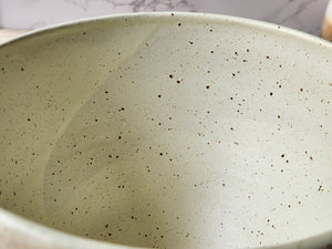 Handmade pottery bowl - deep ceramic bowl - cream and brown glaze - ceramic mixing bowl - unique gift for a cook