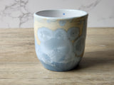 Small handmade pottery cup with crystalline glaze - Hand made Ceramic tumbler - pencil holder - ceramic cylinder - pottery mug