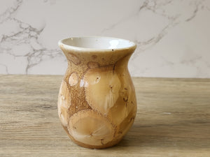 Hsndmde Pottery Small bud vase - Handmade ceramic caramel Crystalline glazed vase - flower vas - unique gift