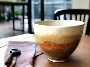 Handmade pottery bowl - deep ceramic bowl - cream and brown glaze - ceramic mixing bowl - unique gift for a cook