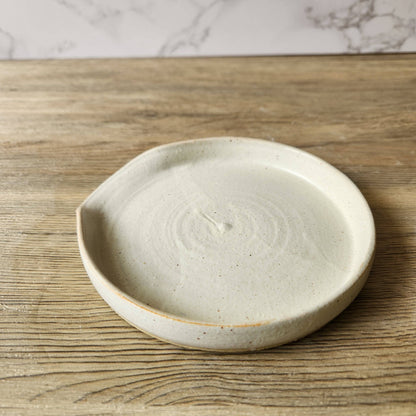 Speckled cream stoneware utensil rest handmade in Melbourne