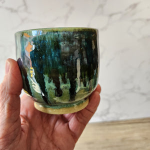 Spearmint glaze handmade pottery cup – ceramic yunomi tea mug