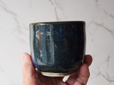 Hand made Japanese style tea cup - whisky cup - Ceramic yunomi with deep blue glaze -Guinomi - Handmade pottery mug - whisky sipper